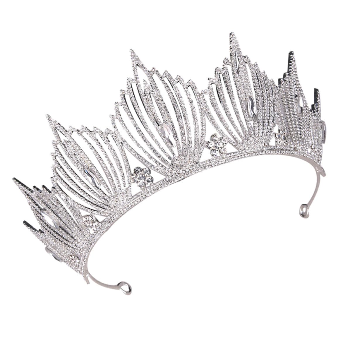SOIMISS Silver Rhinestone Crown without Fading Hair Headband Baroque Style Elegant Alloy Wedding Headdress Sturdy Design for Brides and Parties