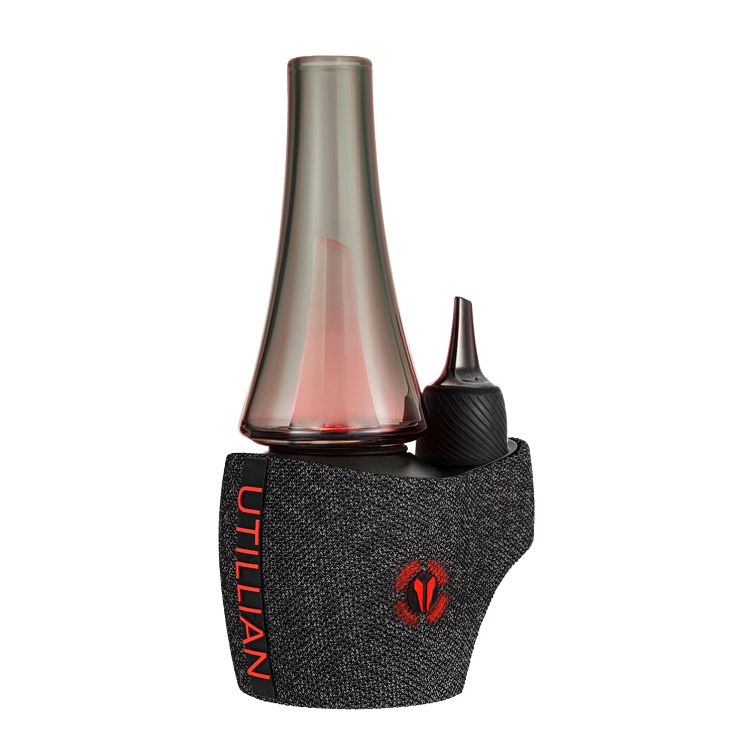 Utillian 8 Vaporizer (E-Rig) – Konzentrat Vaporizer mit BurstHit 3D-Heizkammer - Kompatibel mit Wax Terp Pearls 20s Aufheizzeit - Getönte Glas-Bubbler - USB-C (Statisches Schwarz)