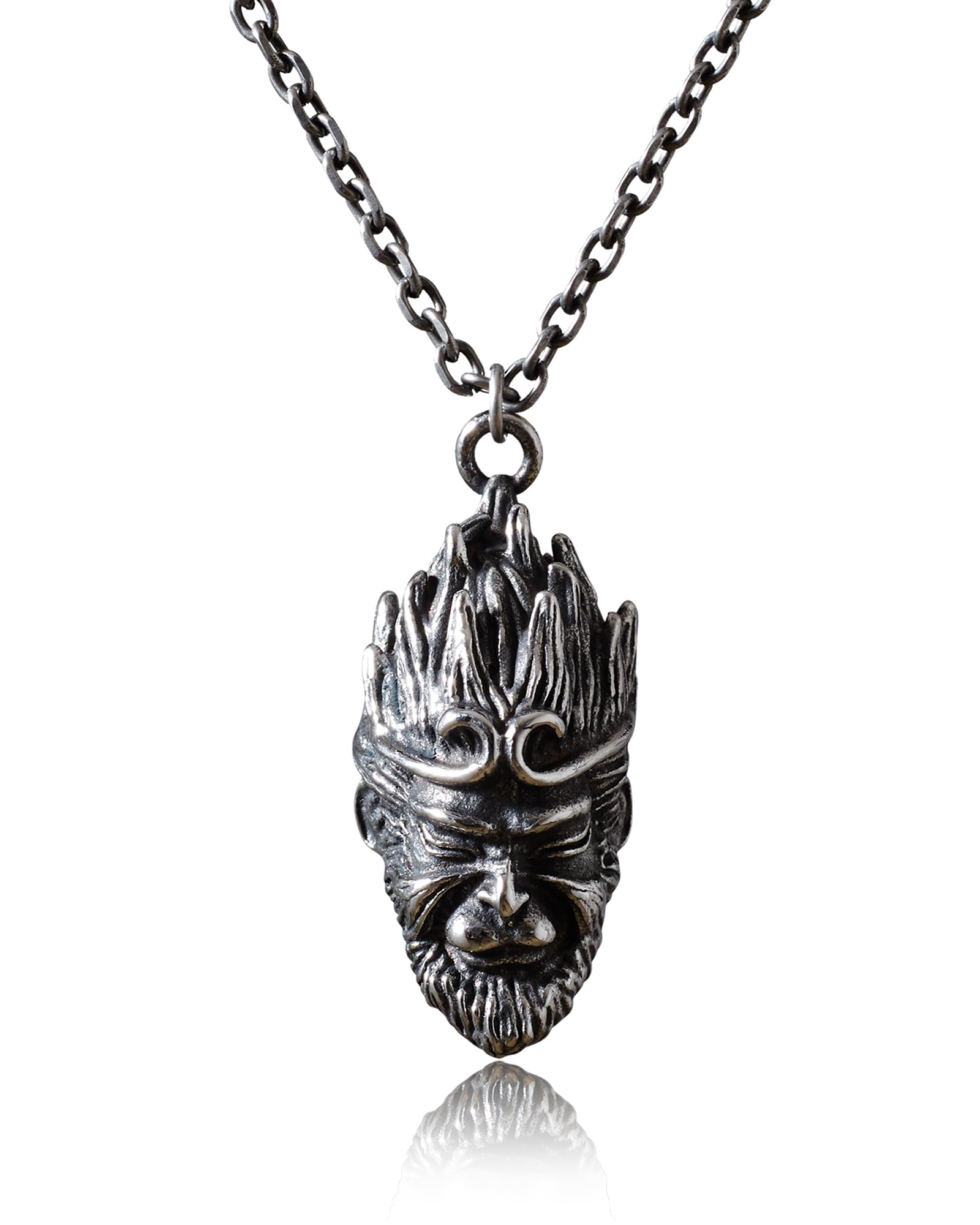 HOFOYA Black Myth Wukong Necklace Game Trendy Merch Stuff Gifts,Qi Tian Da Sheng Sun Wukong Necklace Jewelry,Stainless Steel Charm, Vintage Monkey King Pendant,24 Inch Chains.