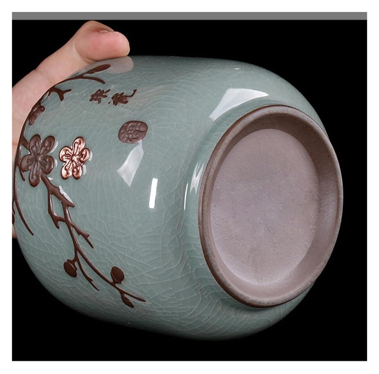 Słoiki z herbatą Chiński tradycyjny styl porcelanowy słoik na imbir ceramiczny pokryty słoik wazon na kwiaty z pokrywką, puszka herbaty ceramiczna zamknięta puszka, Y