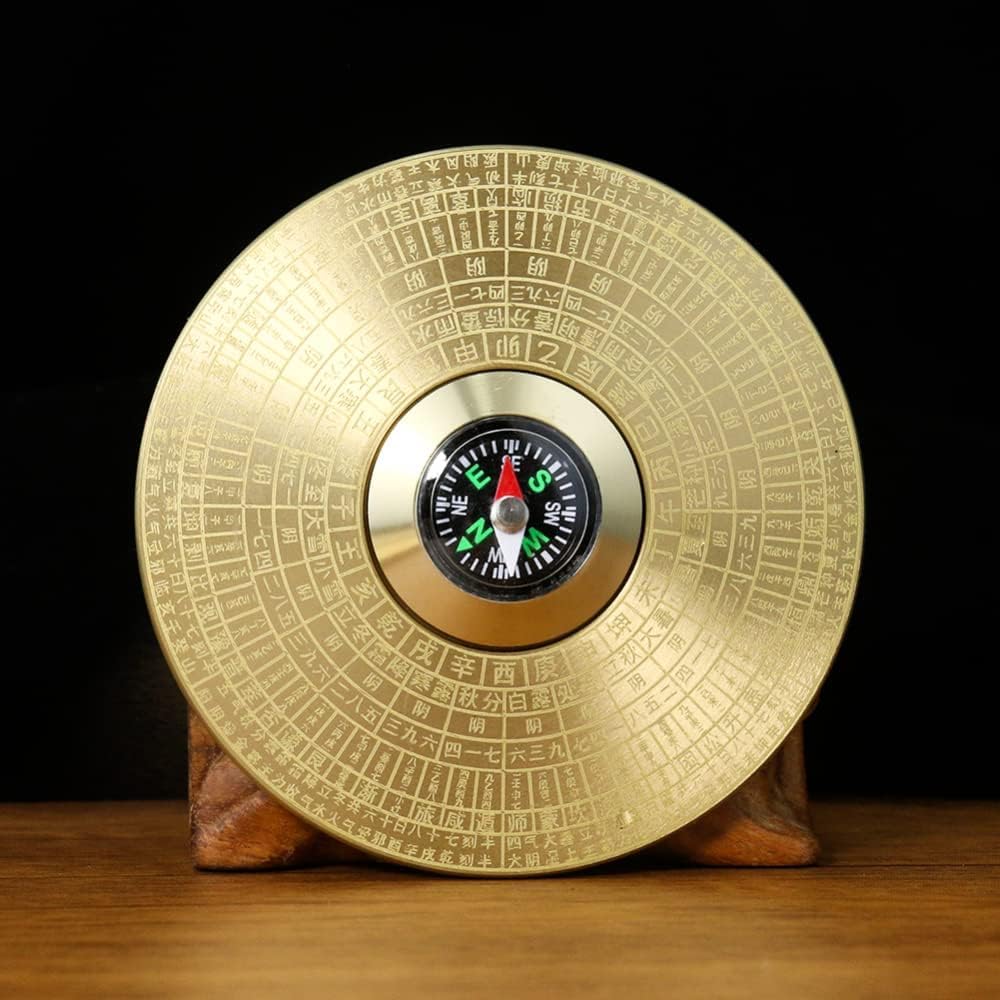 TozLu Brújula de Ocho diagramas, brújula Antigua, 8 cm Muy Bien Chino Feng Shui brújula de latón Bagua brújula Suerte bendición Maestro Profesional Suministros