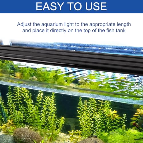 Image of Led Aquarium Light, Full Spectrum Fish Tank Lights, 40 Gallon Freshwater Fishtank Hood Lighting for Grow Fish, Plants, Adjustable from 36 to 44 Inch