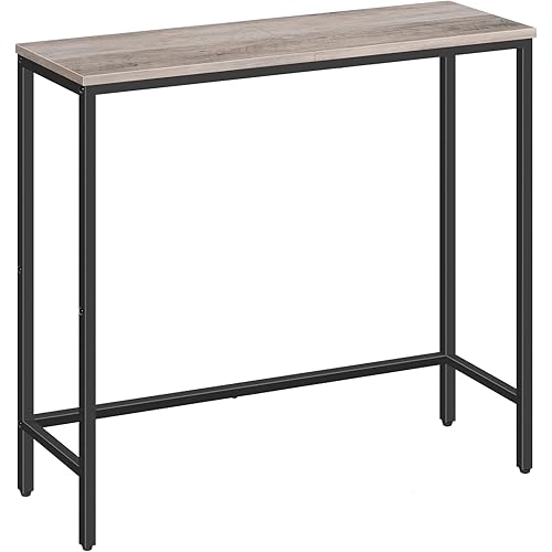 HOOBRO Narrow Console Table, 29.5" Small Entryway Table, Thin Sofa Table, Side Table, Display Table, for Hallway, Bedroom, Living Room, Foyer, Greige and Black BG75XG01