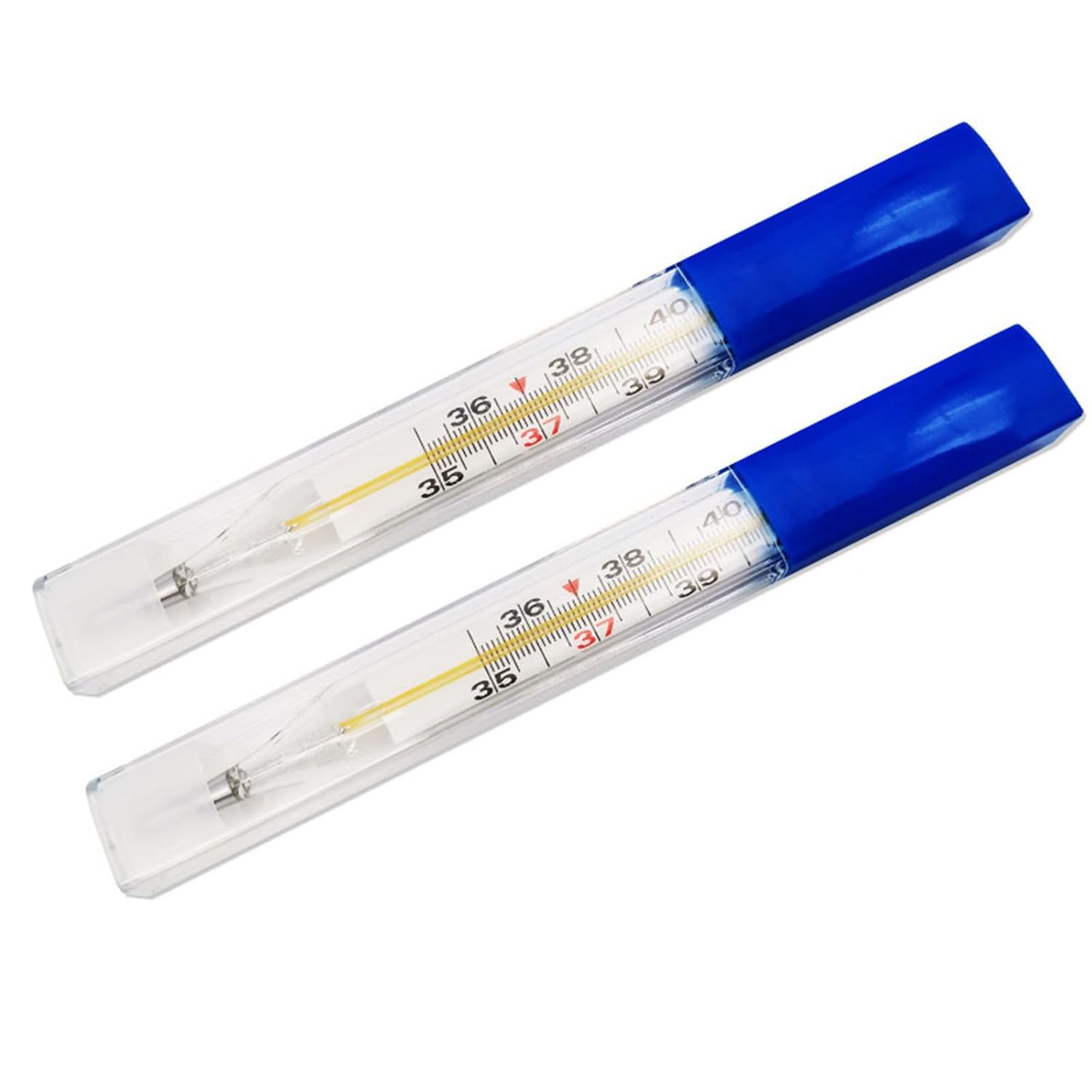 2Pcs Basal Thermometers Oral Thermometer for Adults Scale