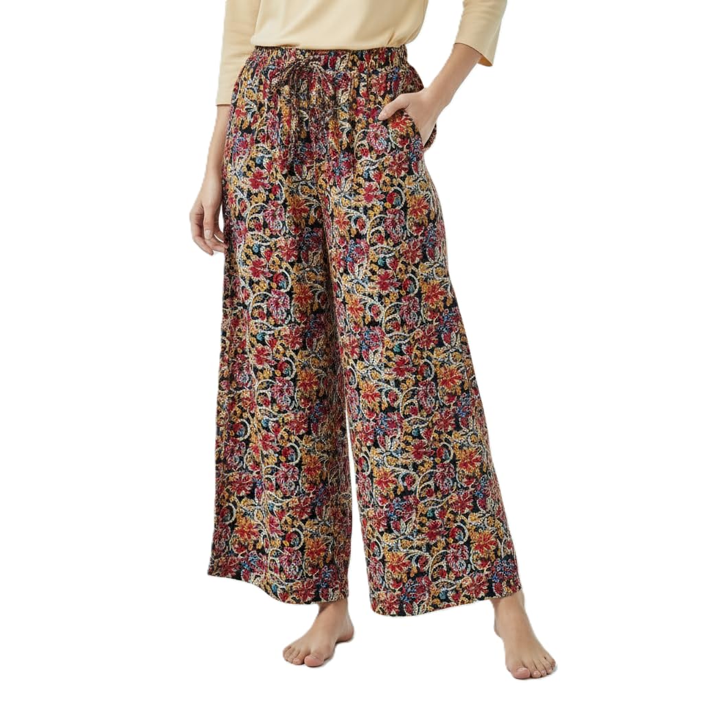 bongo nari boutique Pure Cotton Printed Palazzos for Women Plazo_Kalamkari_01 Multicolour-picture-37