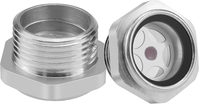 SDTC Tech 3/4" NPT Air Compressor Oil Sight Glass, Male Thread Aluminum Alloy Oil Liquid Level Gauge Air Compressor Parts for Air Compressor Gearbox Tank 2PCS