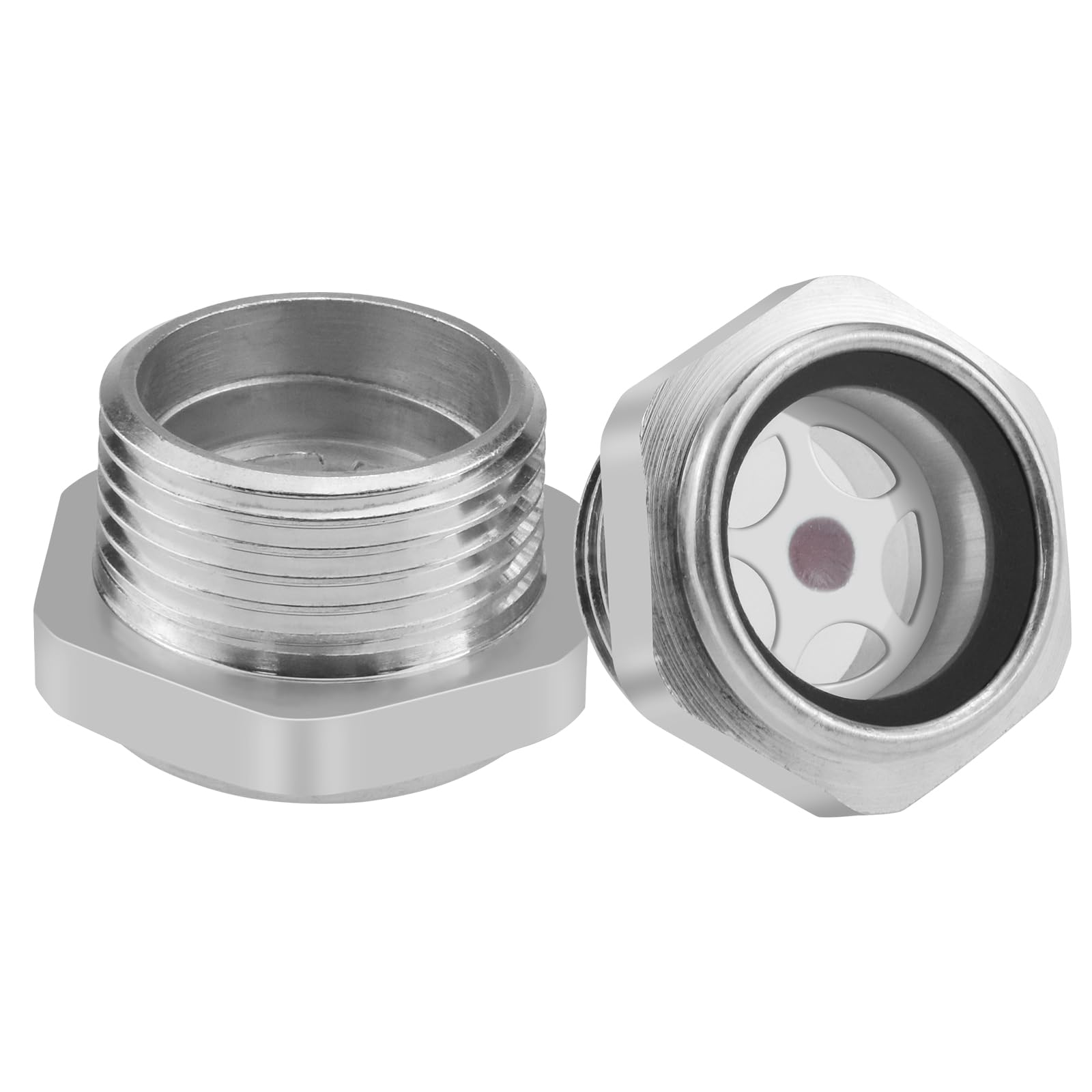SDTC Tech 3/4" NPT Air Compressor Oil Sight Glass, Male Thread Aluminum Alloy Oil Liquid Level Gauge Air Compressor Parts for Air Compressor Gearbox Tank (2PCS)