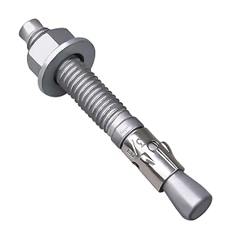 3/8 Concrete Anchors, Galvanized Carbon Steel Wedge Anchors with Washer and Nut, 3/8 Inch OD x 3 Inch Length, Bulk Pack Anchor Bolts for Concrete 10 pcs