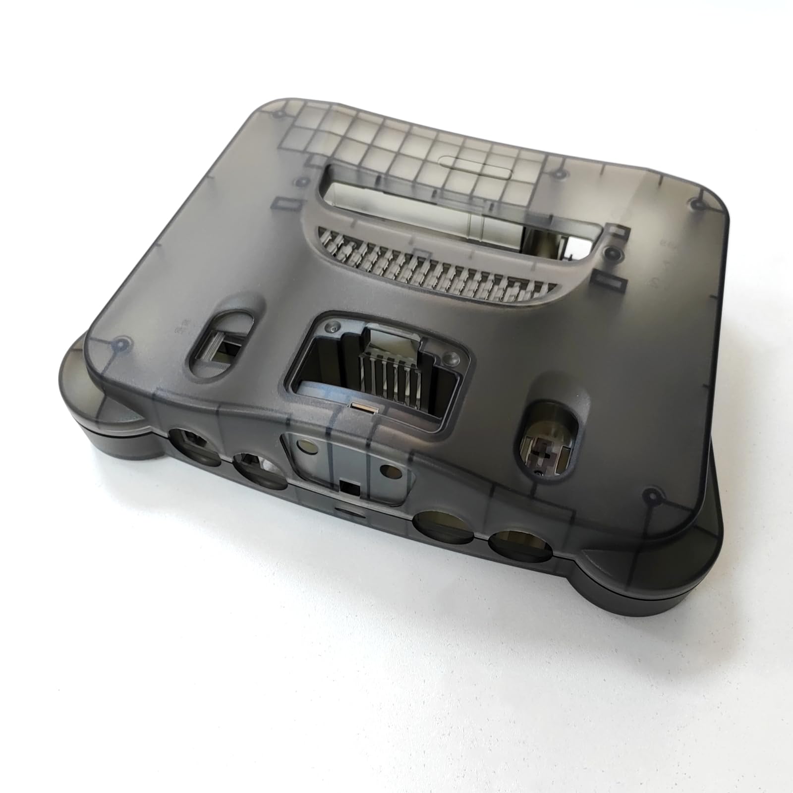 Hzxkqmil Guscio di ricambio completo per console videogiochi retrò N64 | Custodia trasparente per console di gioco N64, accessori di riparazione con cacciaviti, colore: nero trasparente