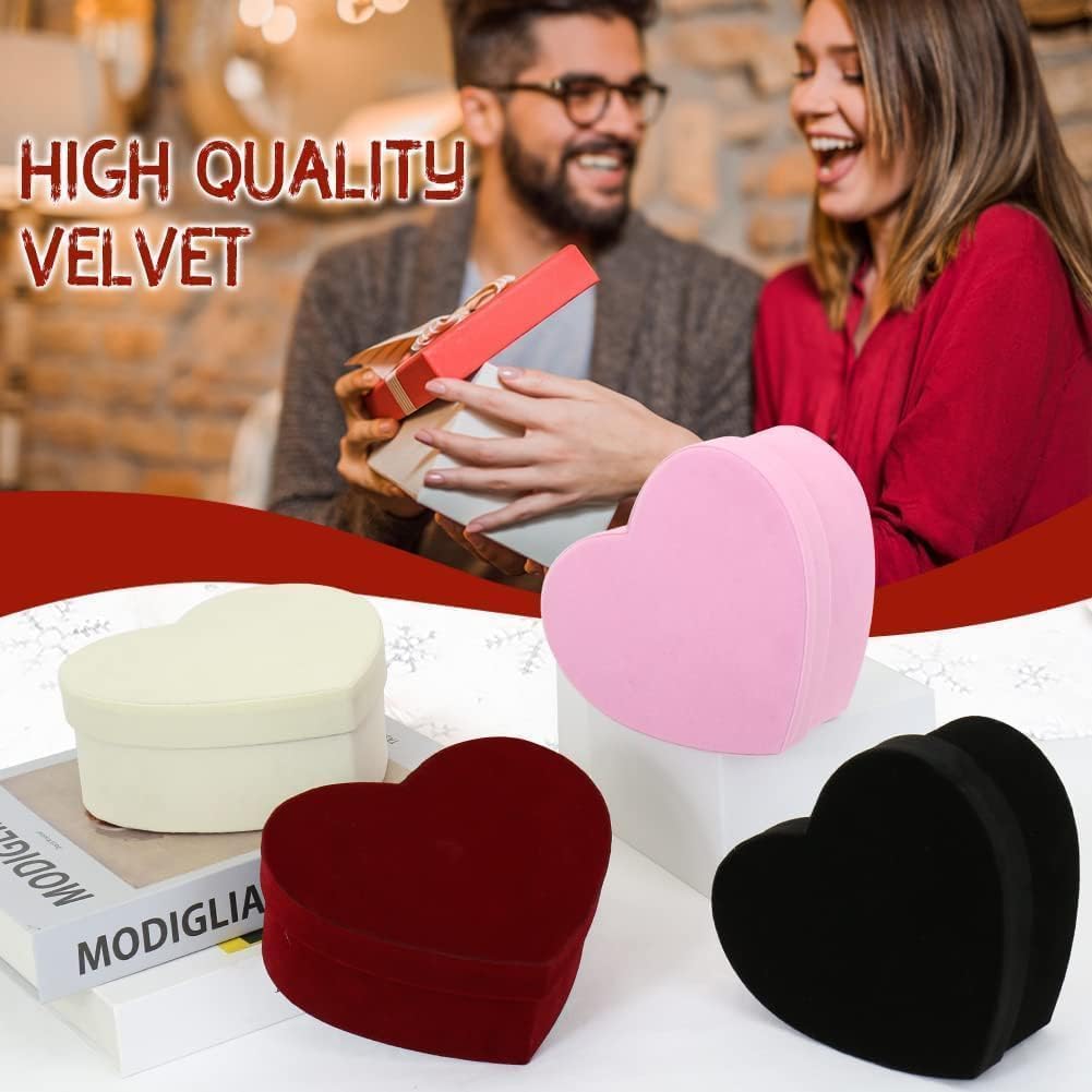 GnFlus Velvet Nesting Gift Boxes with Lids for Presents 4 Pack Pink Heart Shape Gifts Box for Arrangements Flowers Valentines Christmas Wedding Birthdays Bridesmaid Anniversary Party - Image 4