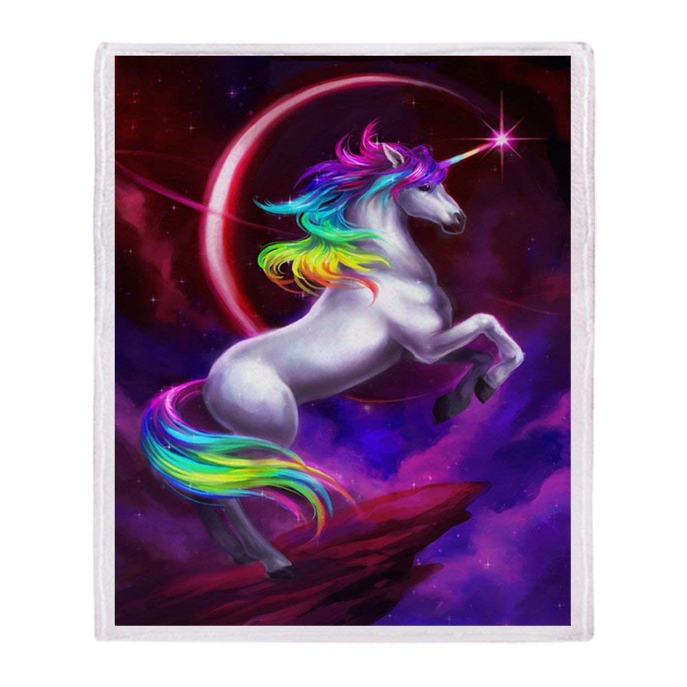 YISUMEI - Soft Fleece Blanket - Unicorn Dream, 150 x 200 cm Throw Suitable for Sofa or Bed