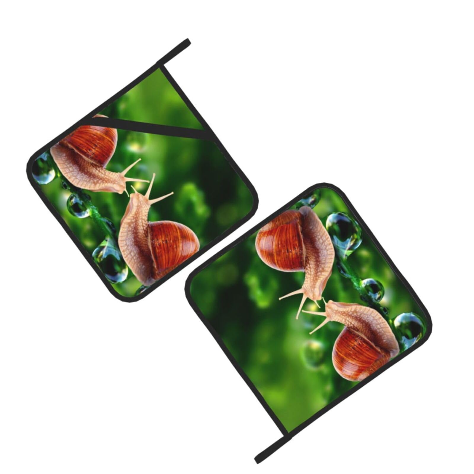 Wildlife Animal Snail Printed Oven Pot Holders Set of 2 Pcs Heat Resistant Kitchen Microwave Potholders for Cooking Baking Grilling
