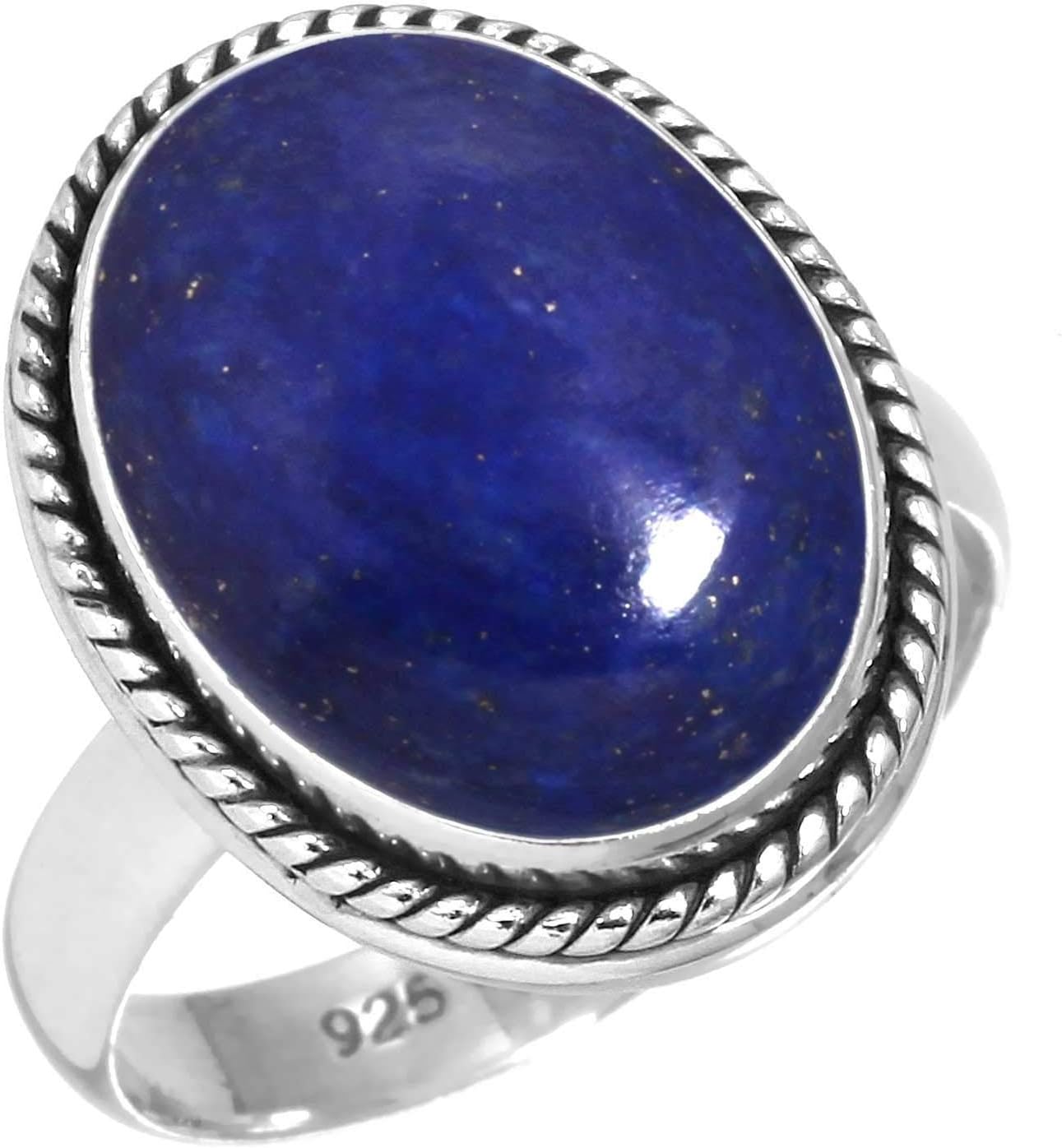 JEWELOPORIUM 925 Sterling Silver Handmade Ring for Women 12x16 Oval Gemstone Fashion Jewelry for Gift (99041_R)
