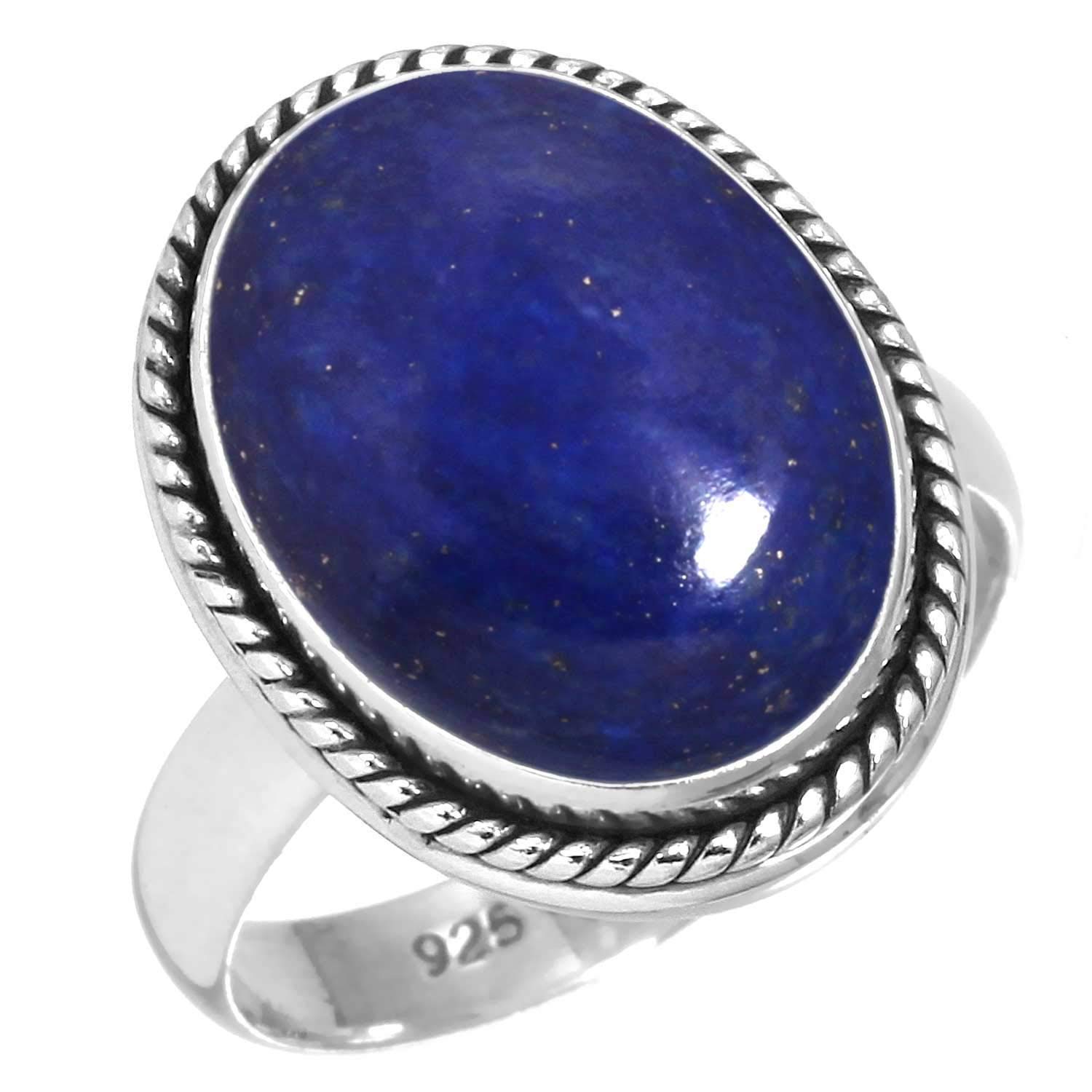 JEWELOPORIUM 925 Sterling Silver Handmade Ring for Women 12x16 Oval Gemstone Fashion Jewelry for Gift (99041_R)