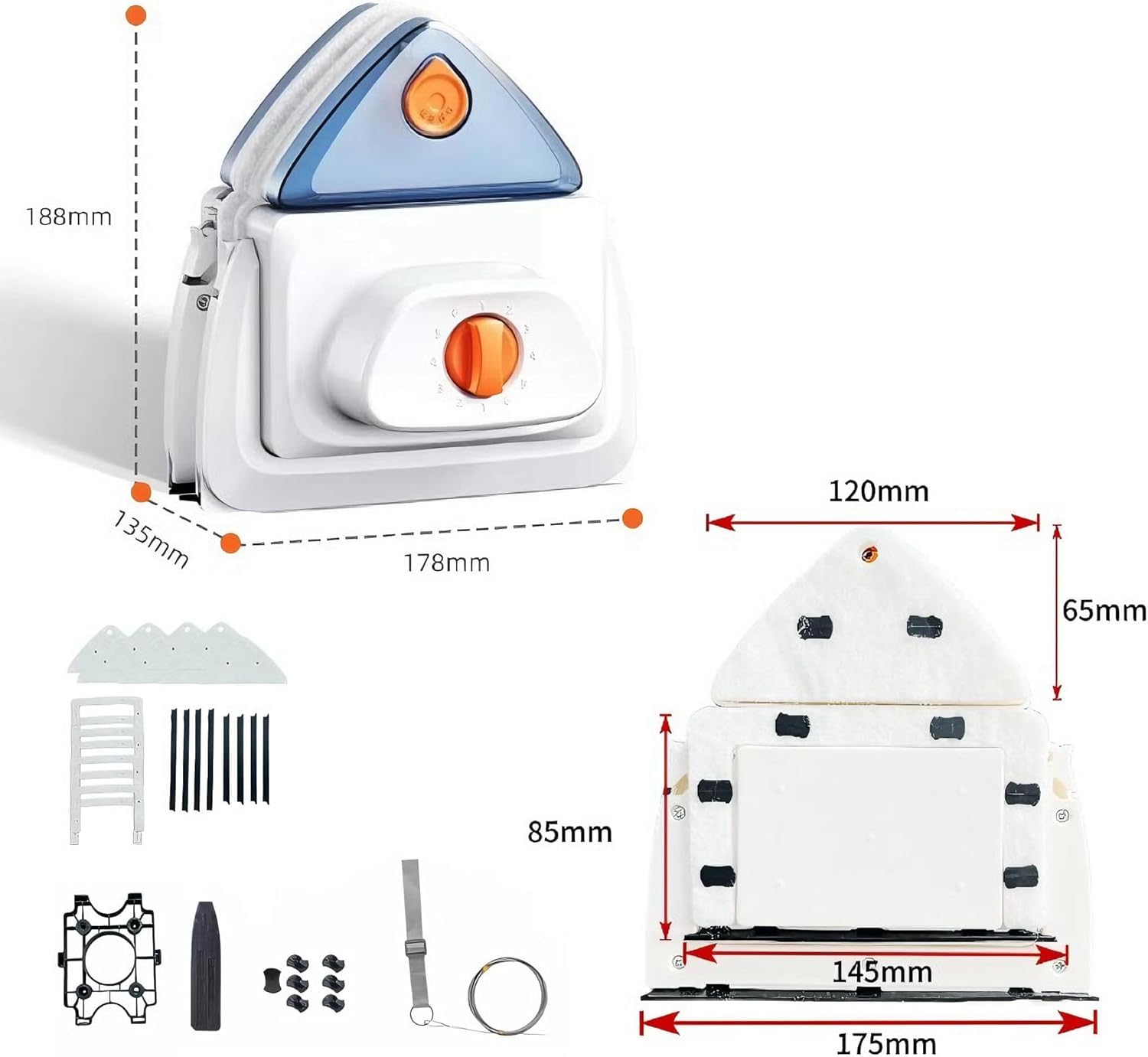 Hooha Doppelseitiger Magnet-Fensterreiniger mit 140ml Wassertank&6 Stufen magnetisches Für Glasdicke 8-40mm bei Fenstern, Schiebetüren, Wintergärten for High Windows Window Cleaner Magnetic