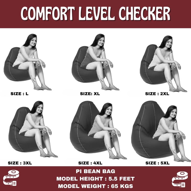 Image of with Beans Filled 5XL Luxura Elite Bean Bag Sofa with Free Cushion and Footrest - Official : ComfyCloud Combo (Matching Color : Regular, Yellow)