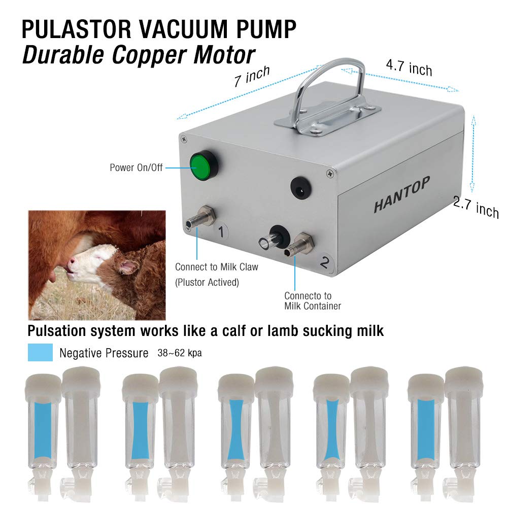 Buy Hantop Cow Milking Machine, Automatic Pulsating Vacuum Pump Milker