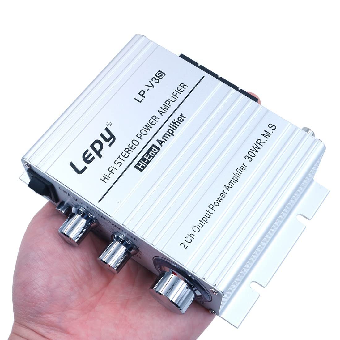 DollaTek LP-V3S 25Wx2 Amplificatore + Protezione Ritardata HiFi con Alimentazione 5A Compatibile con Computer, Cellulari o Lettori MP3 DAC ecc - Argento