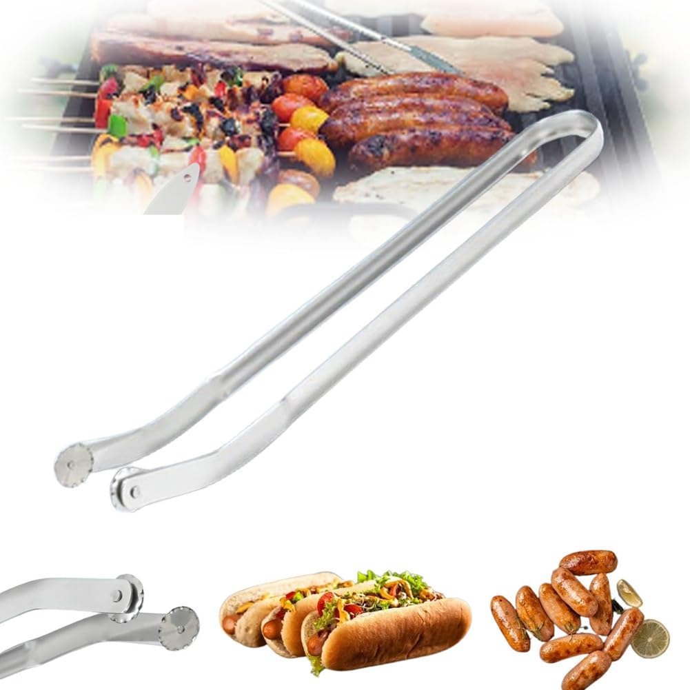 Carriere Szczypce do obracania kiełbasy do grilla, szczypce do grilla, narzędzie do grillowania, niezbędne artykuły do grillowania