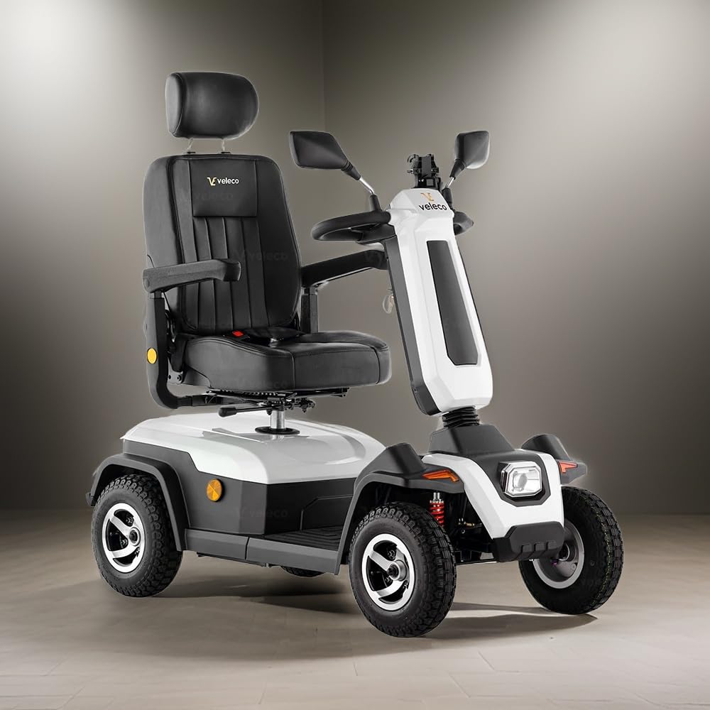 Veleco SHARPY Cómodo dispositivo de movilidad con asiento giratorio tipo capitán (BLANCO)