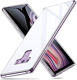 ESR Funda para Samsung Galaxy Note 9 Trasera de Vidrio Templado 9H [Reproduce la Parte Posterior del Cristal] [Antiara?azos] + Parachoques de Silicona Suave para Samsung Galaxy Note 9-Blanco