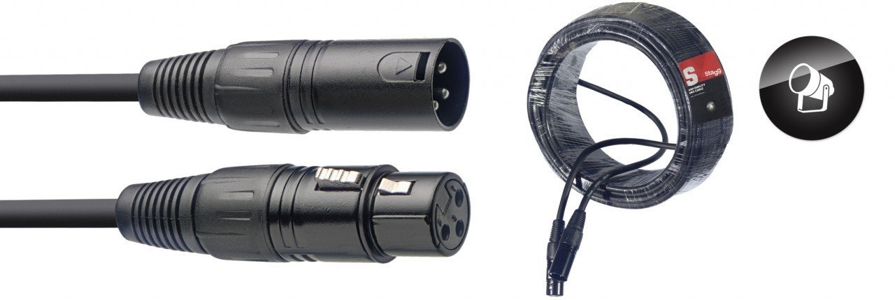 Stagg 22385 Câble DMX 20 m, XLR femelle vers XLR mâle 3 pôles, S Series)