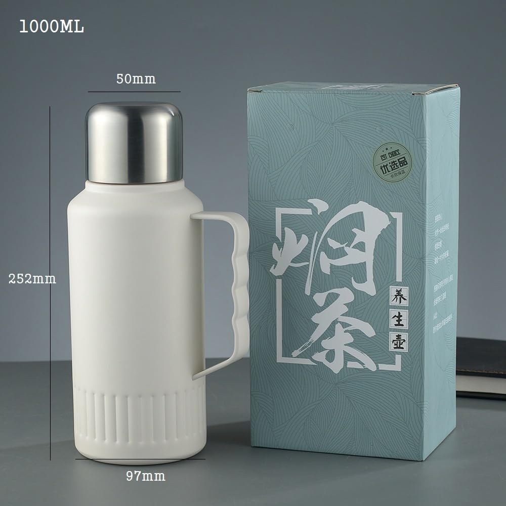 Botella de Beber de Acero Inoxidable, Taza de café aislada al vacío de Acero, Botella de Agua aislada de Acero Inoxidable, Botellas de Agua aisladas con Tapa de Taza a Prueba de Fugas,A
