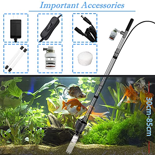 HiTauing Electric Aquarium Gravel Cleaner, 317GPH DC 24V/24W Automatic Fish Tank Cleaning Tool Set Removable Vacuum⊠- Image 6