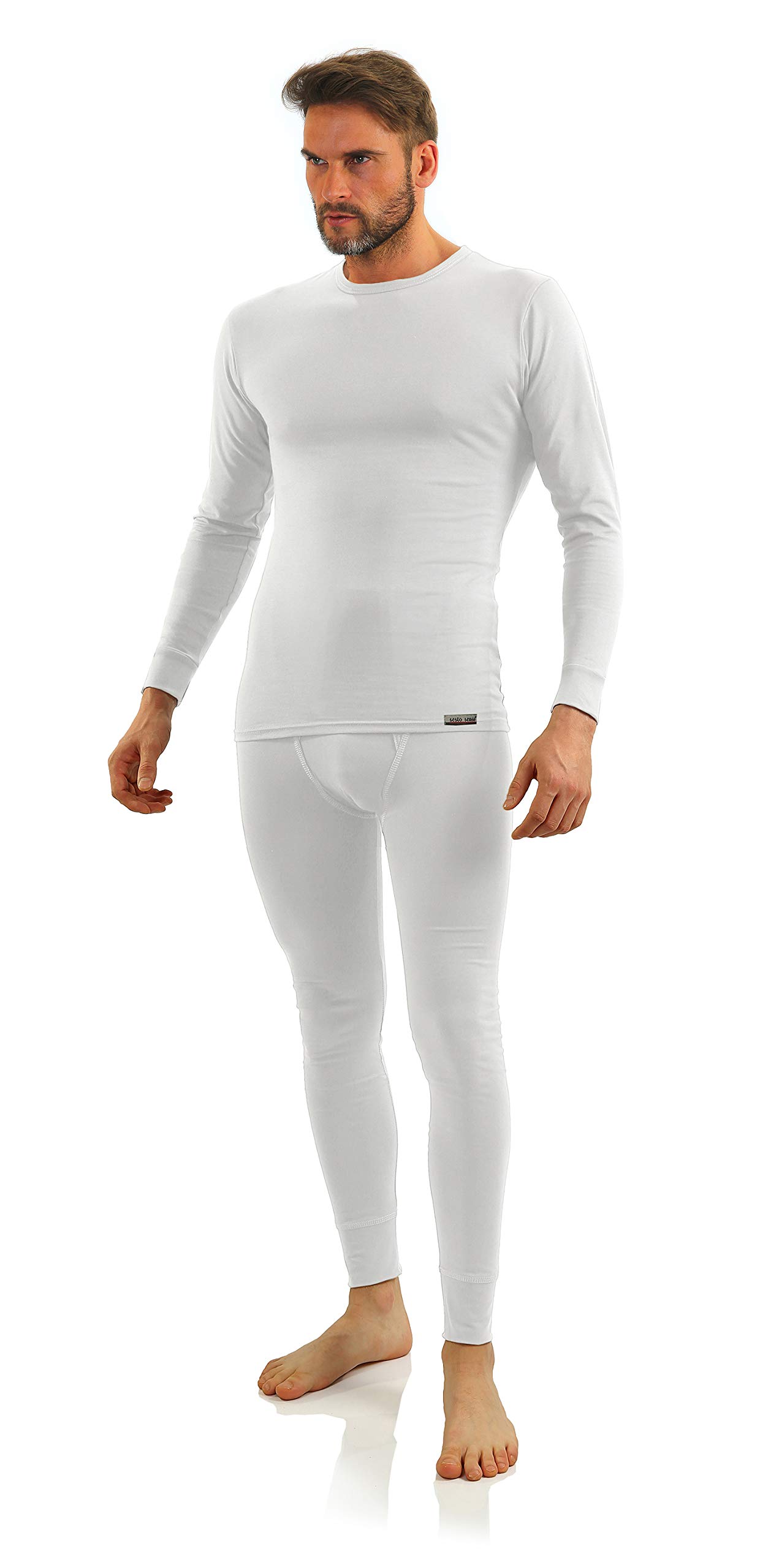 sesto senso Biancheria Intima Uomo Cotone Set Termica Funzionale Maglia Maniche Lunghe Pantaloni Lunghi