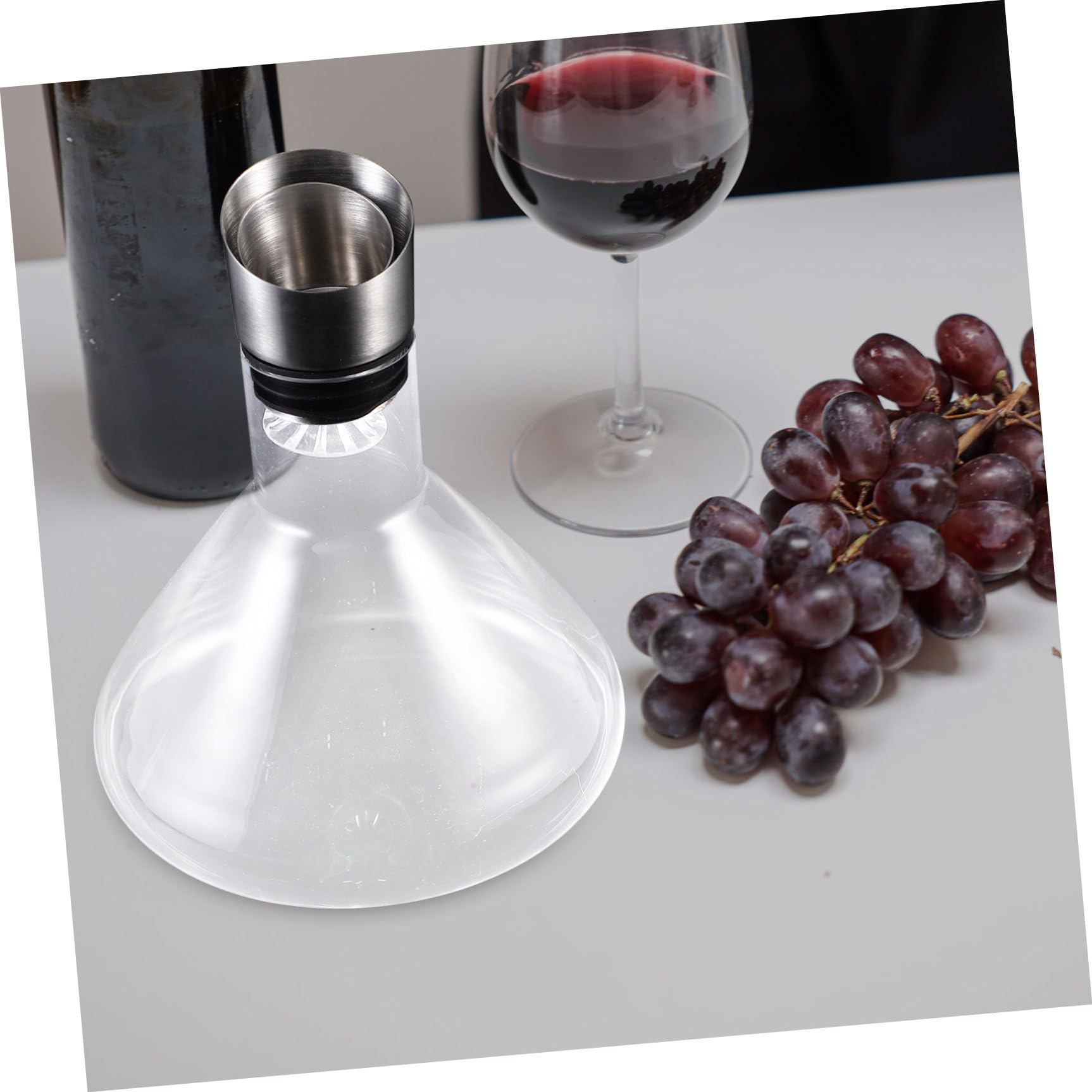 CRAFTHROU Decantador de Vino Creativo de Vidrio para Mejorar la Oxidación y Realzar el Sabor, Licorera Rápida Adecuado para Servir en Reuniones y Cenas