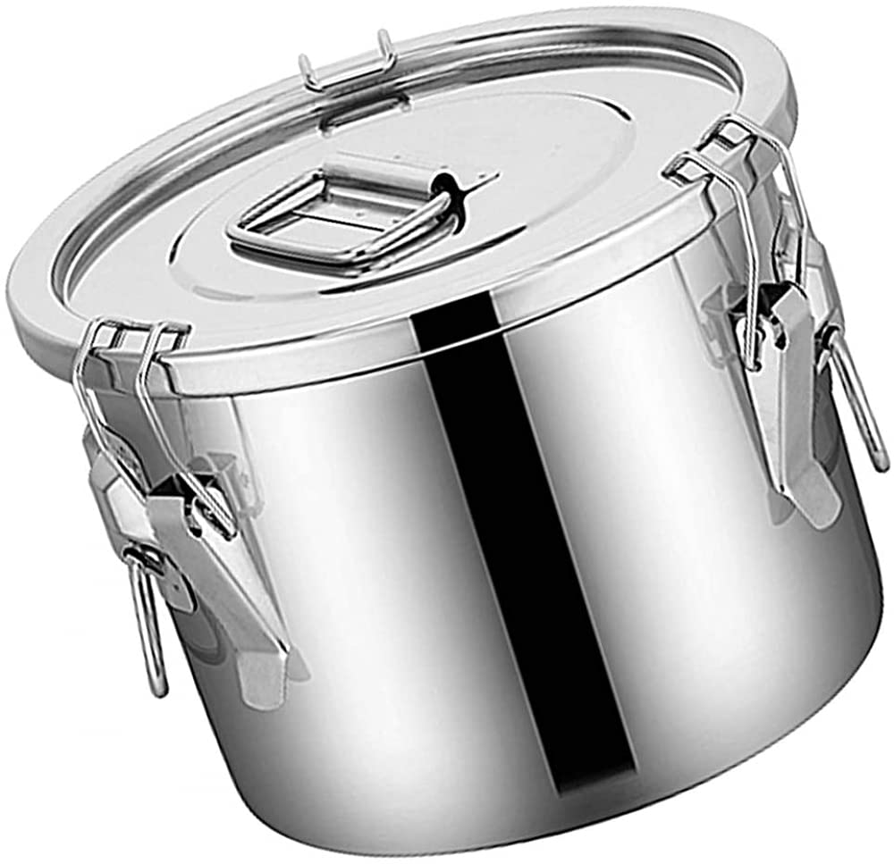 Recipiente Hermético De Acero Inoxidable Para Cereales, Recipiente Para Almacenamiento De Granos De Cocina,Balde De Arroz Para El Hogar,Tanque De Almacenamiento De Harina,Tanque De Granos Varios-6L