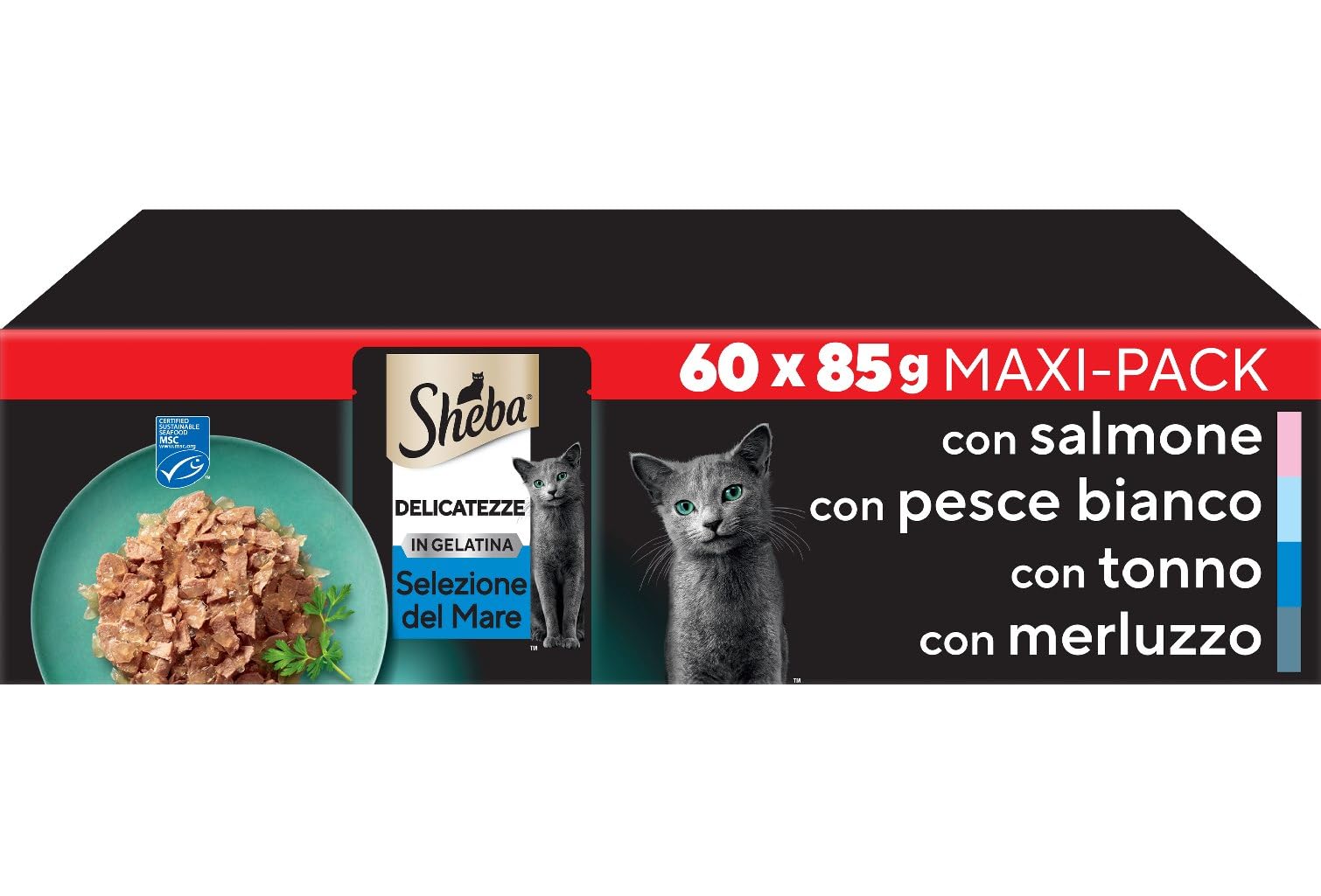SHEBA Delicatezze Cat Busta Mix Pesce 60X85G