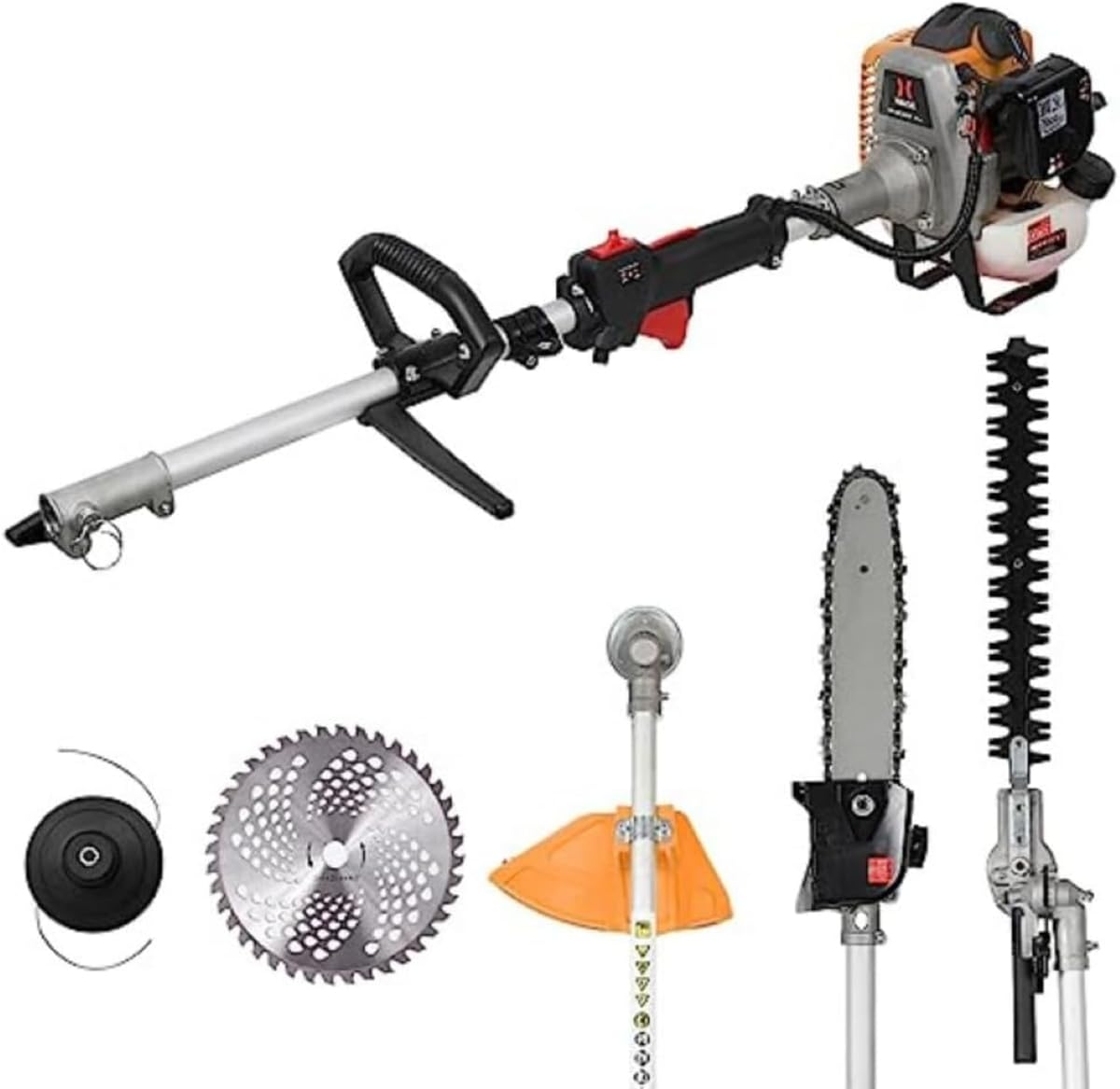 HAIGE HG-BC260T 1台4役 新品未使用 草刈機 高枝切 チェーンソー ヘッジトリマー Amazon | HAIGE(ハイガー) 高枝切りチェーンソー 多機能園芸機 草刈機