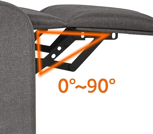 Miniatura 8 de Yaheetech Silla reclinable de tela para asientos de cine en casa, sofá reclinable moderno para sala de estar individual con bolsillo, color gris