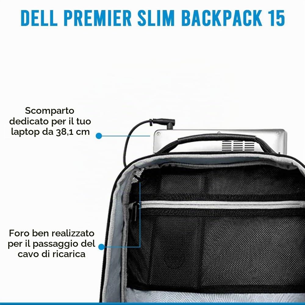 DELL MOCHILA PREMIER - SLIM BACKPACK 15 â€“ PE1520PS â€“ FITS MOST LAPTOPS UP TO 15"