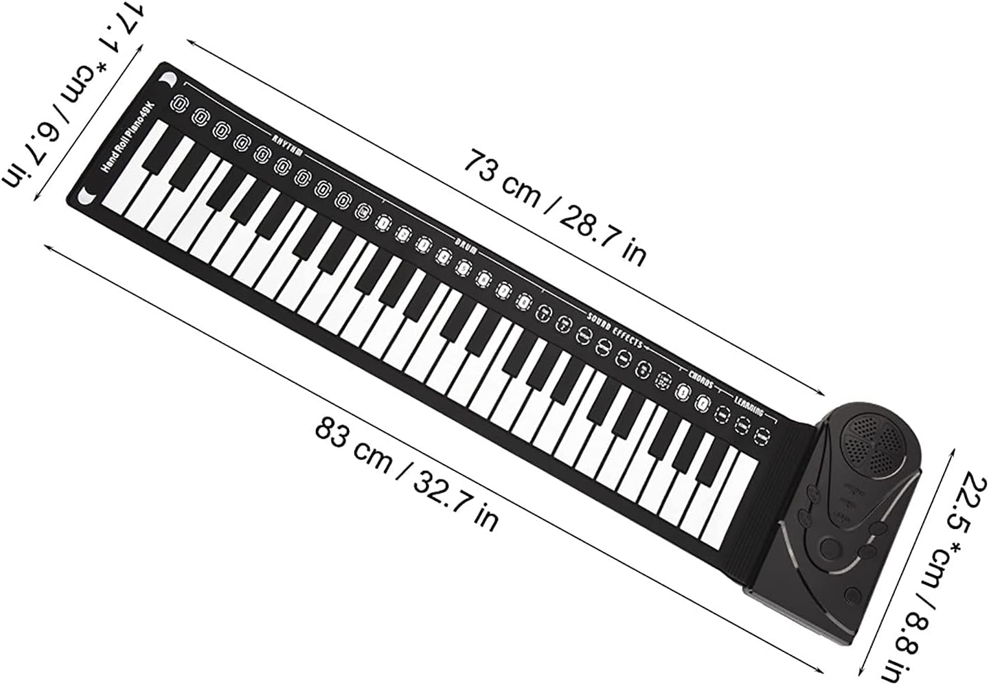 49 Keys Roll Up Piano Upgraded Portable Electronic Keyboard Hand Rolling Up Plastic and Silicone Piano for Adult Flexible and Foldable