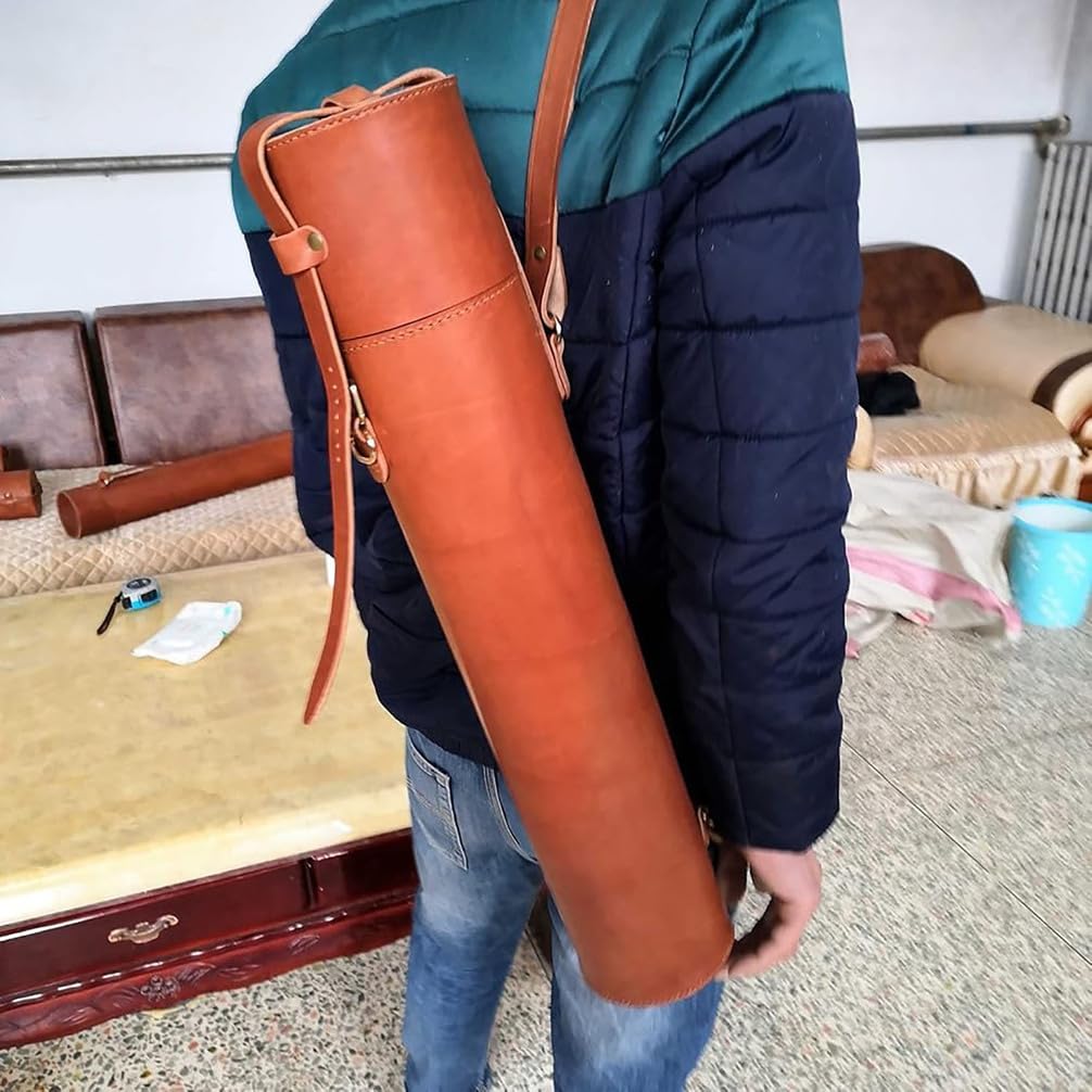 Wysokiej Jakości Skórzana Tuba Na Dokumenty 72 Cm/82 Cm - Eleganckie Etui Do Przechowywania I Podróży Na Plany, Grafiki, Plakaty, Rysunki, Mapy I Ważne Dokumenty Dla Architektów(72 * 7cm)