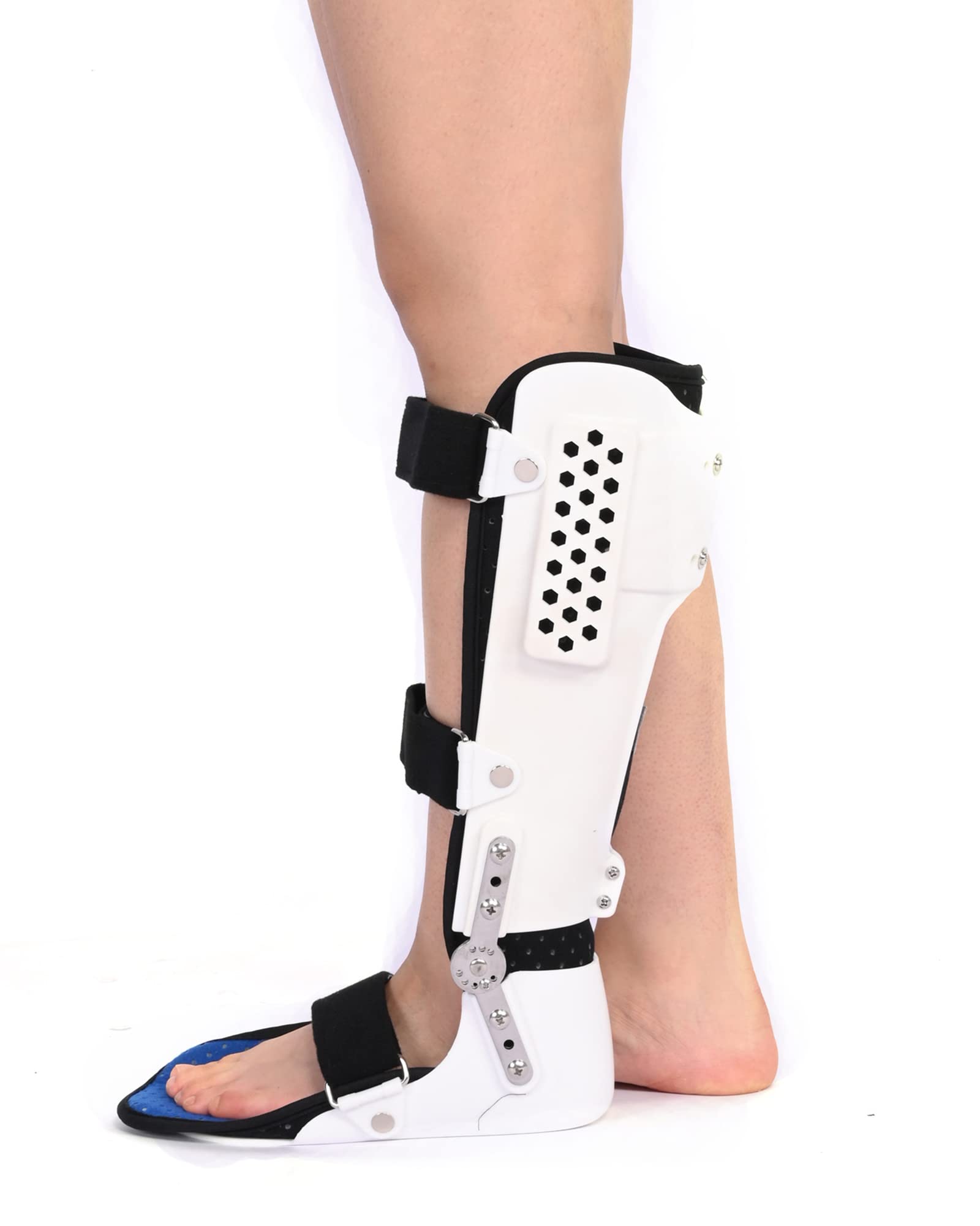 Estabilizador ortopédico ajustable para caída del pie, fascitis plantar, férula nocturna, soporte para el arco del pie, bota para caminar para fractura de tobillo de pantorrilla, derecha, L