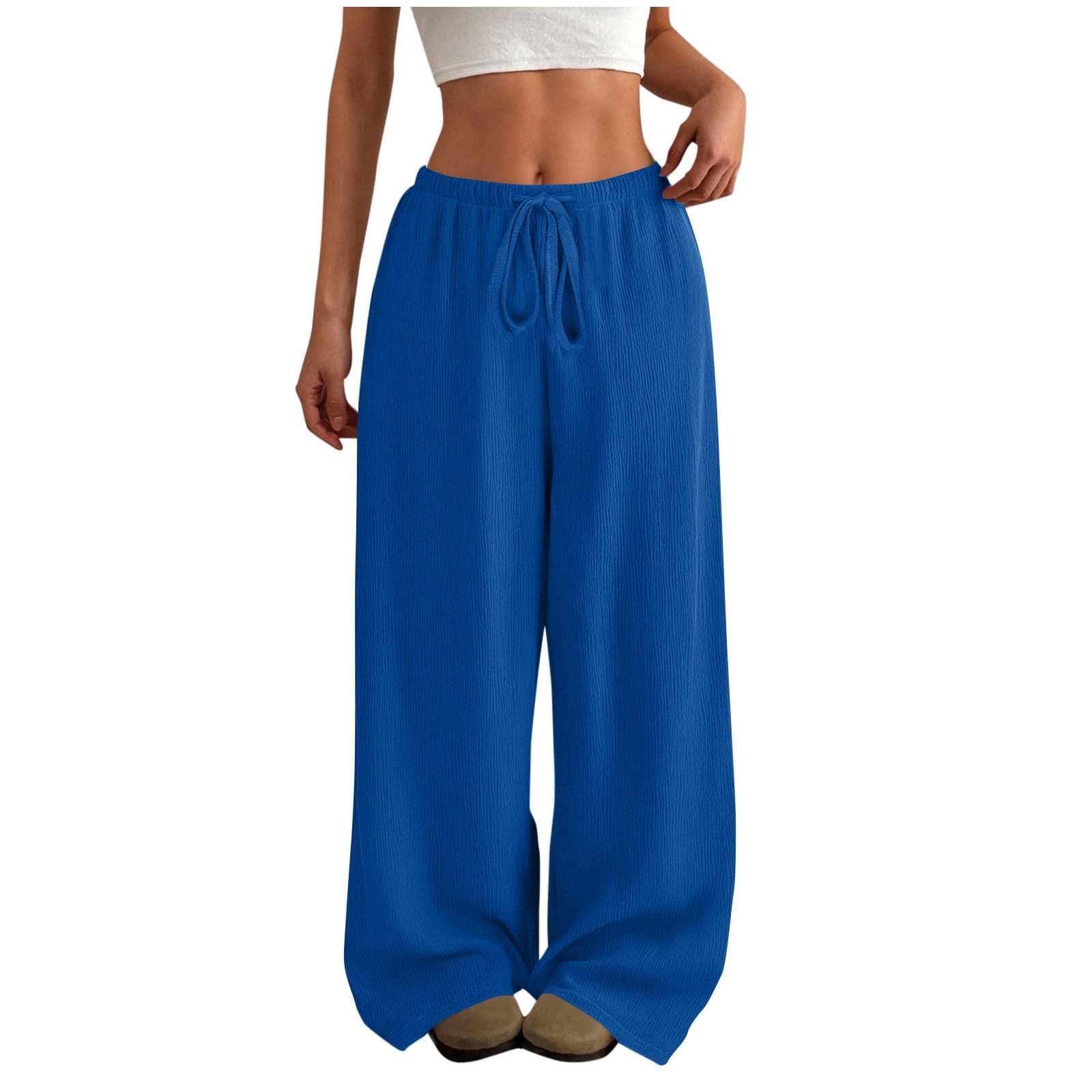 Canbebig Wide Leg Pants for Women Casual Palazzo Pants Drawstring Elastic Waist Sweatpant Beach Palazzo Lounge Sweatpants