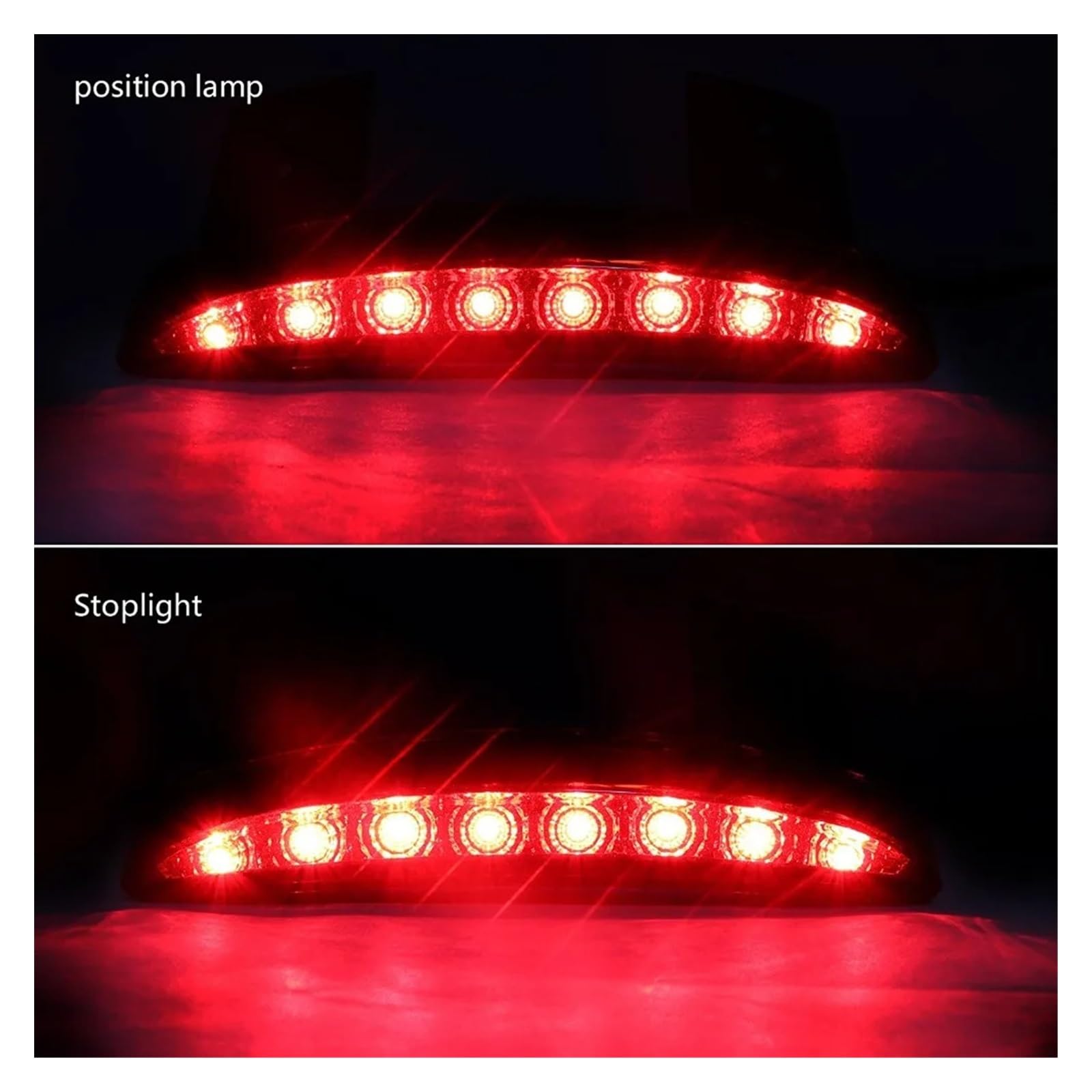Moto Luz Trasera Freno de luz Trasera LED de Parada Trasera con Lente roja/ahumada para Motocicleta para Bobber Chopper