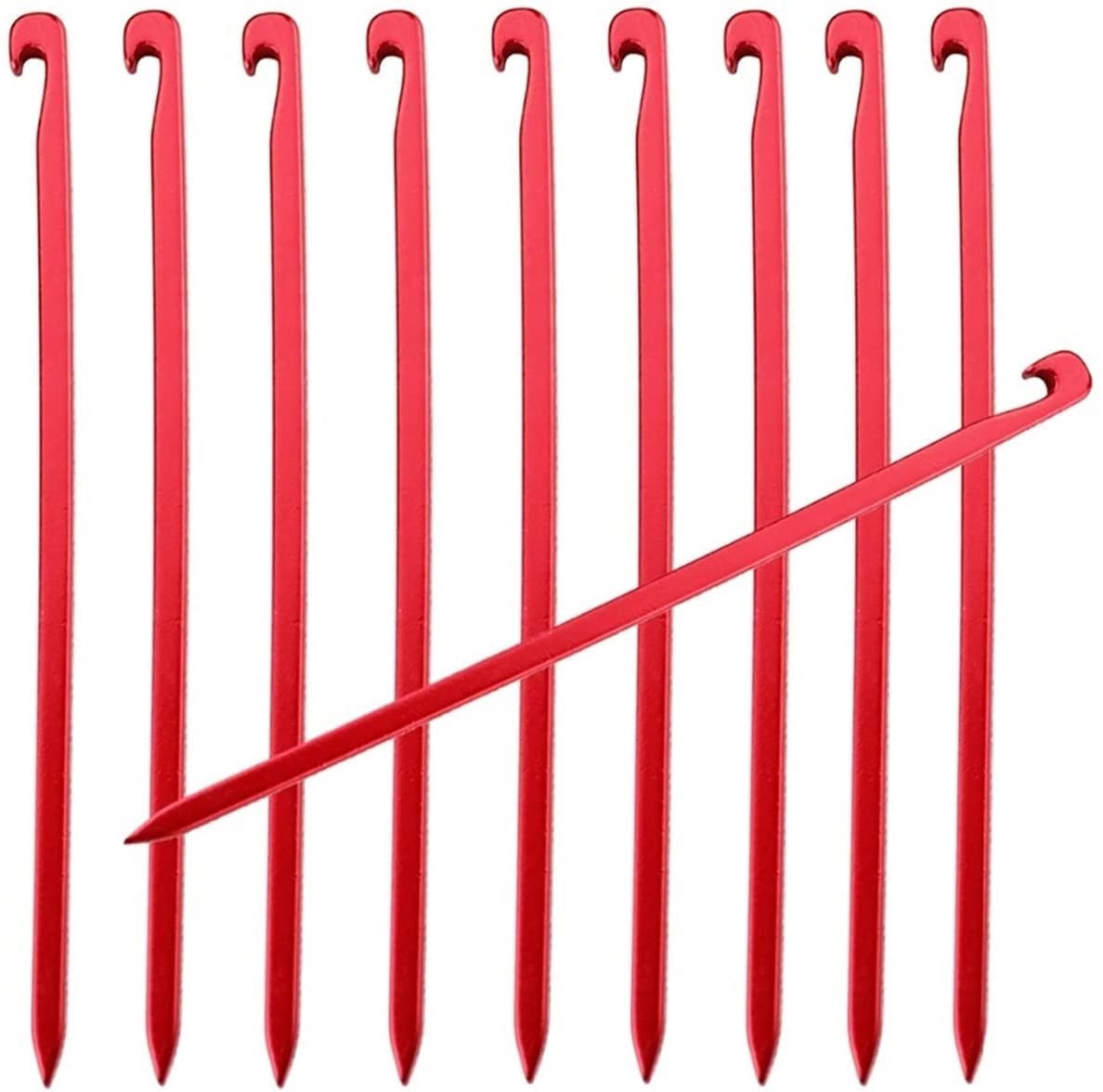 Piquets de Tente en Aluminium, piquets de Tente 10 pièces/Lot de 16 cm, piquets de Tente en Alliage d'aluminium, Camping en Plein air pour Le Camping, la randonnée, la randonnée (Couleur : Argent) (