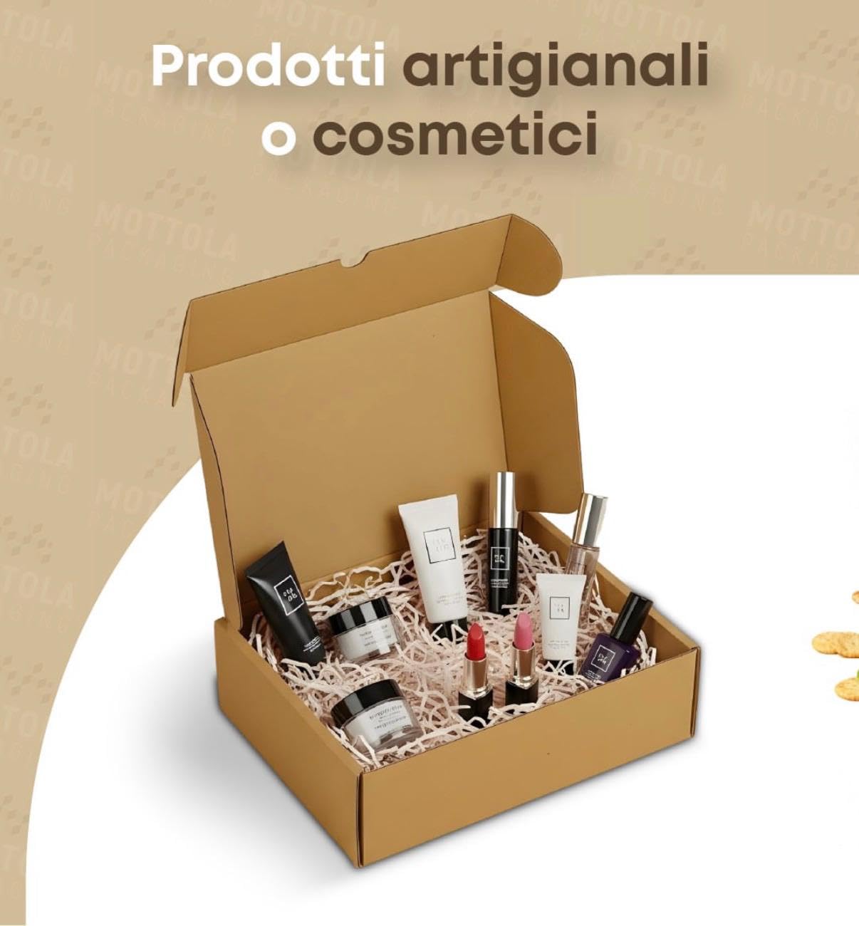 20 Scatole Avana 40x30x10h cm Fustellate Automontanti in Cartone per Spedizioni e E-commerce