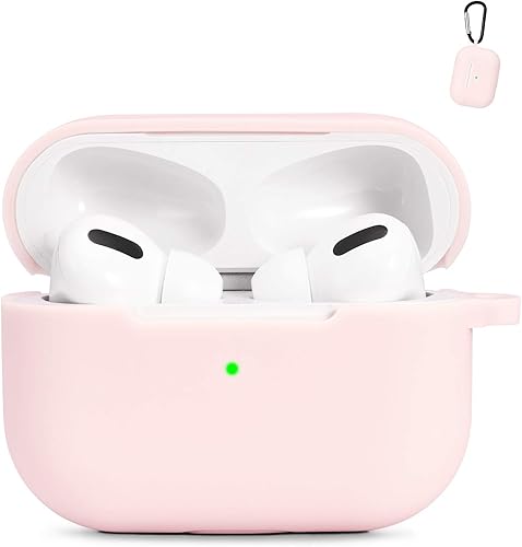 Funda de silicona para AirPods Pro a prueba de golpes, compatible con Apple AirPods Pro LED frontal visible con mosquetón Funda de carga para AirPod