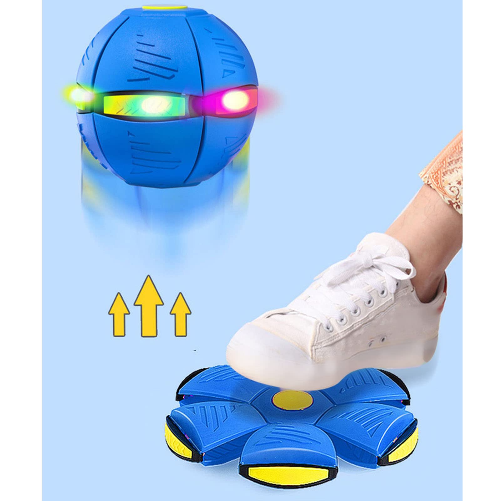 Bola OVNI Con Luces De Colores – Pelota Flexible De Plástico Con 6 Luces – Juguete Nocturno Para Niños Y Mascotas