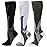 ZFiSt 3 Pair Sport Compression Socks Men Women, Compression Stocking Nurse Socks for Edema Travel(Black+white+grey,XXL)