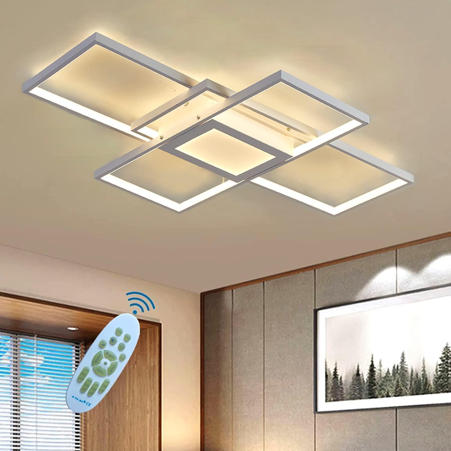 Lustre LED Plafonnier ENERGMiX Avec Télécommande – Design Moderne Pour Salon