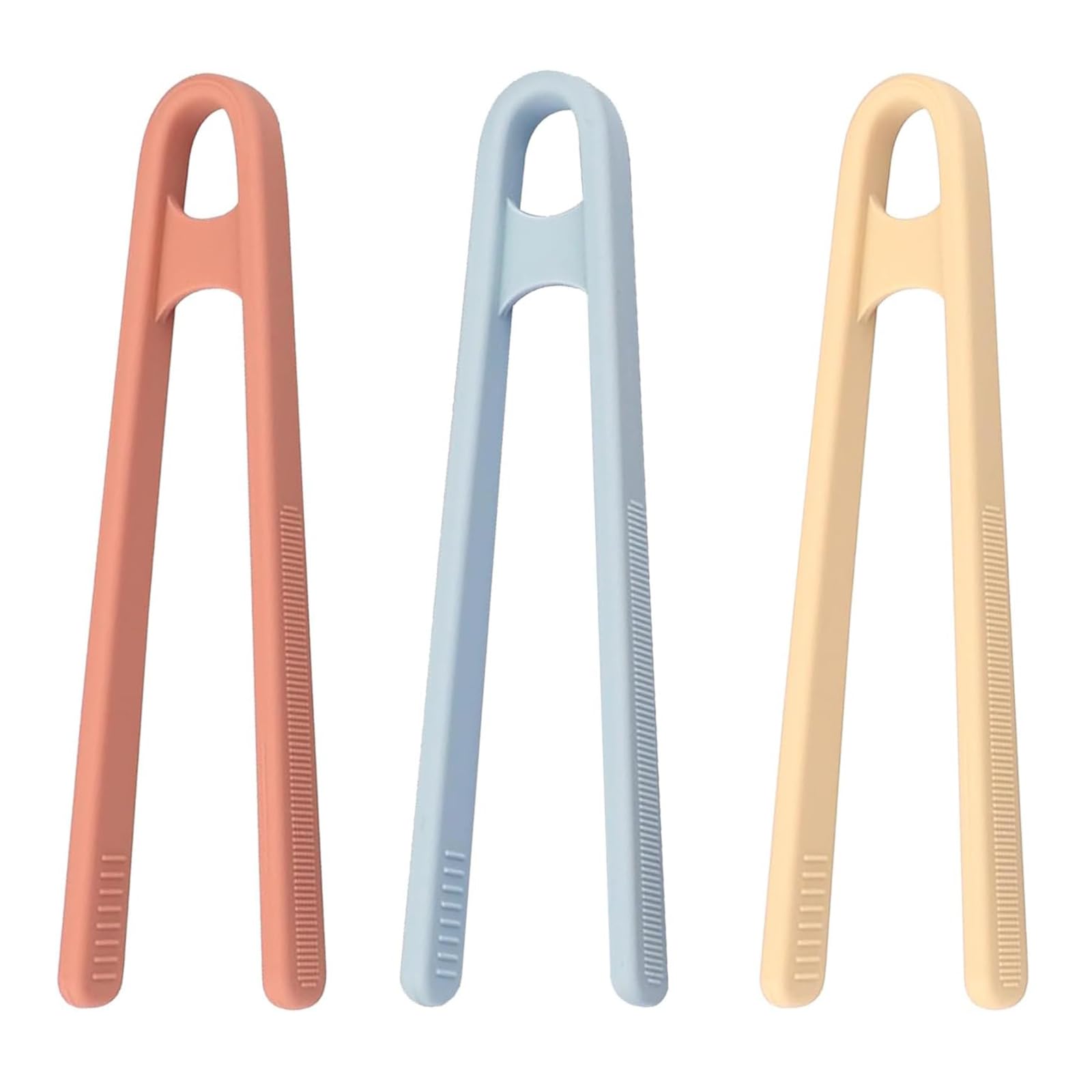 Silicone Tongs,3 PCS Mini Tongs,Toast Tong,Tweezers,Reusable Snack Tong,Small Tonges,Tweezers for Fine Motor Skills,Chopsticks,for Appetizers,Salad Snacks,Cooking,Serving,Gripping,Learning&Grilling