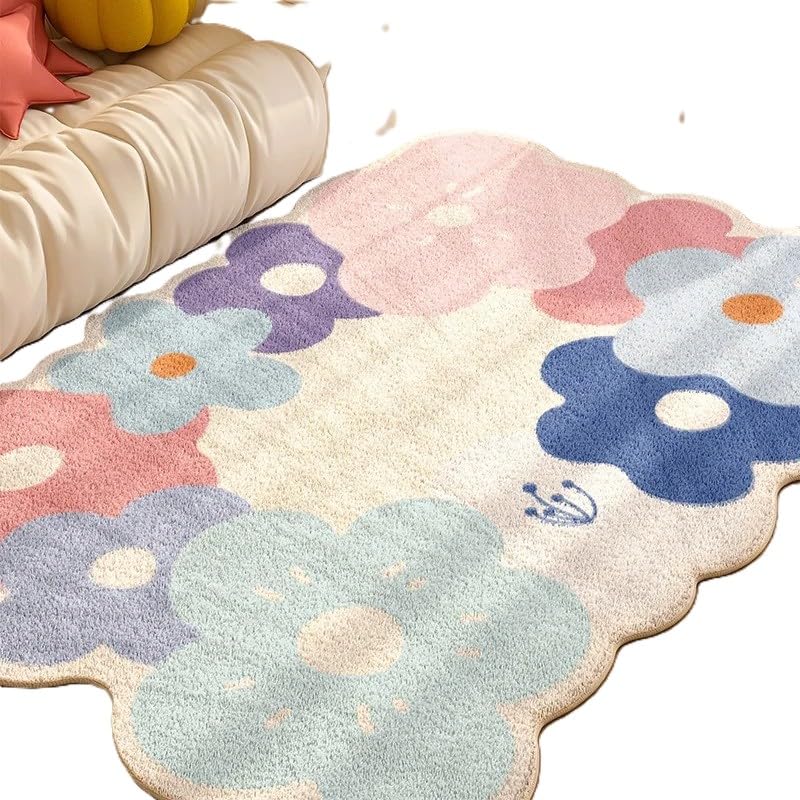 Tapis de chambre épais haut de gamme à motif floral de 180 x 250 cm