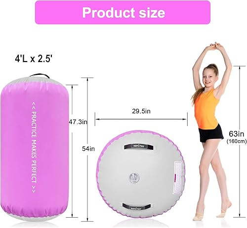 Miniatura 50 de VOFiTNY Gimnasia Equipo de Tumbling Air Barrel Inflable Octágono Vaso Roller Back Bend Trainer Chearleeding Mat Sin Bomba Menta nopump