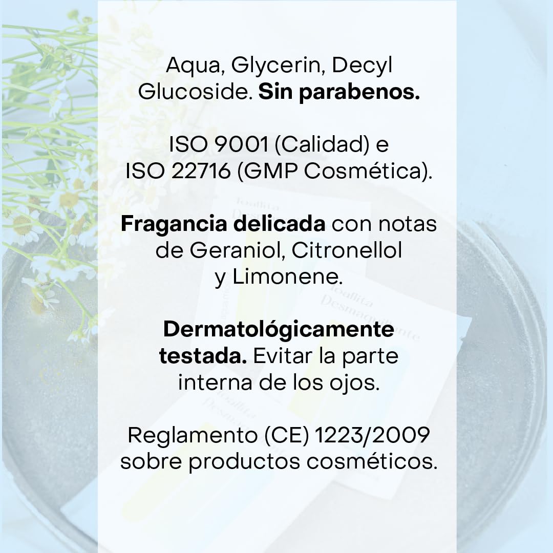Salviette struccanti con acqua micellare per viso e collo, monodose singola senza risciacquo, 100% viscosa, biodegradabile, pulizia del viso e rimozione del trucco, 50 pezzi
